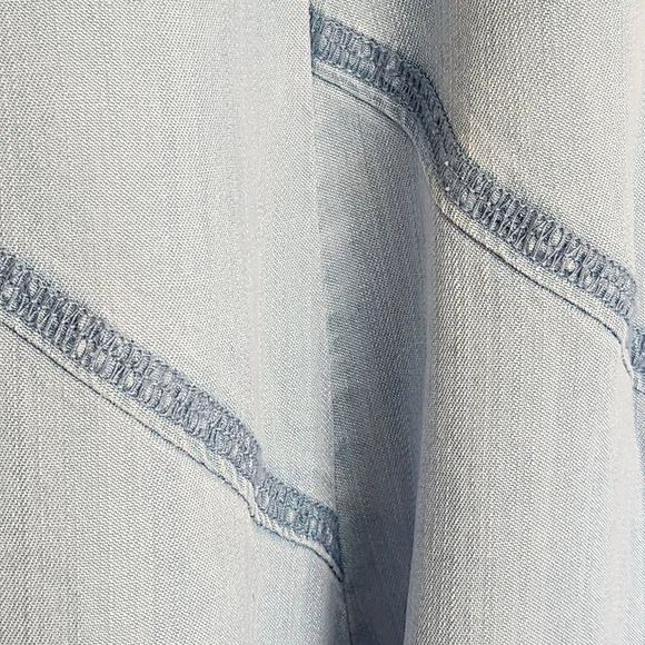 Chelsea & Theodore Lightweight Blue Chambray Western Boho "Jean" Skirt Size XL - Picture 3 of 6